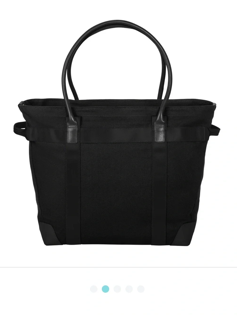 Brooks Brothers Black Wells Laptop Tote Canvas Leather Unisex